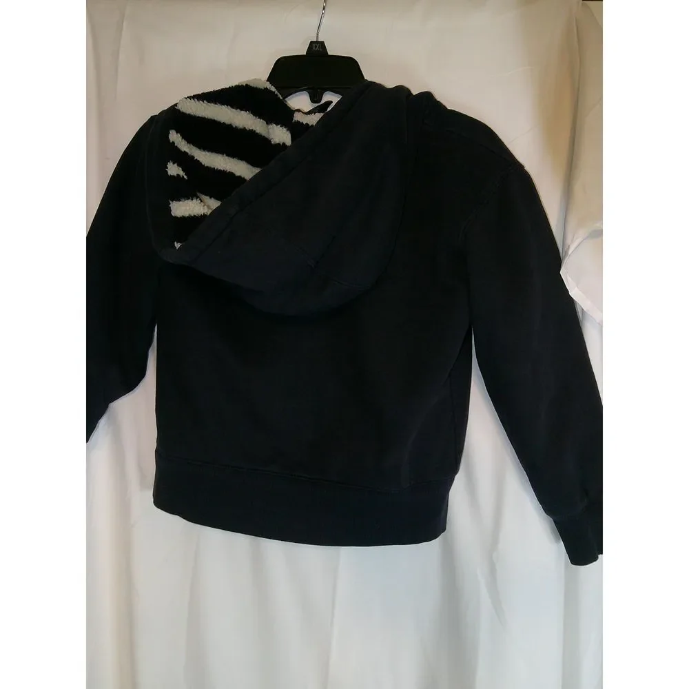Vintage Hurley Navy Blue Lined Zip-Up Hoodie Sweatshirt Cotton Blend XS‎